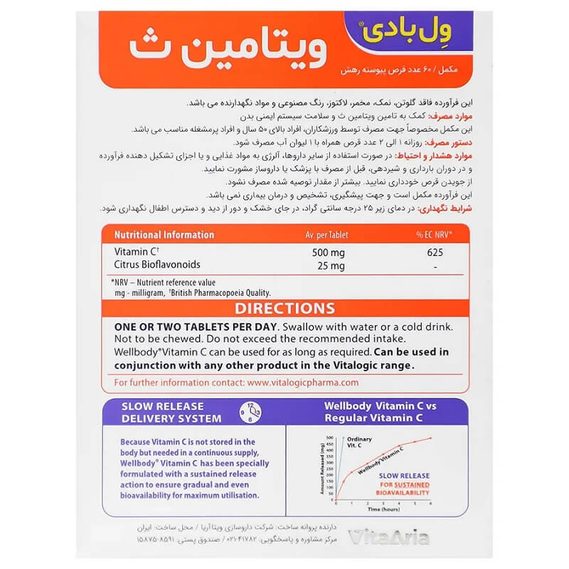 قرص ول بادی ویتامین ث ویتالوجیک | 60 عددی