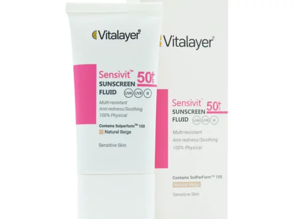 فلوئید ضد آفتاب SPF50 پوست حساس رنگ بژ طبیعی ویتالیر – 50 میلی لیتر