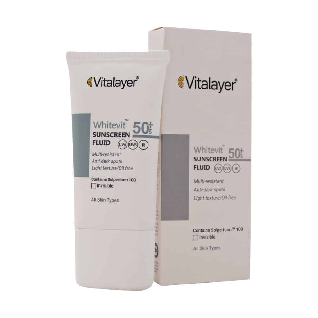 Vitalayer Whitevit Anti-Brown Spot Whitening Fluid 50 ml فلوئید ضد آفتاب ضد لک وایت ویت بی رنگ ویتالیر – 50 میلی لیتر - Image 1