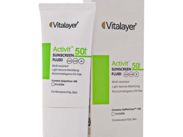 فلوئید ضد آفتاب SPF50 پوست چرب اکتی ویت ویتالیر – 50 میلی لیتر