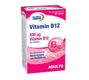 Euroh Vital Vitamin B12 500 micrograms 60 Tablets