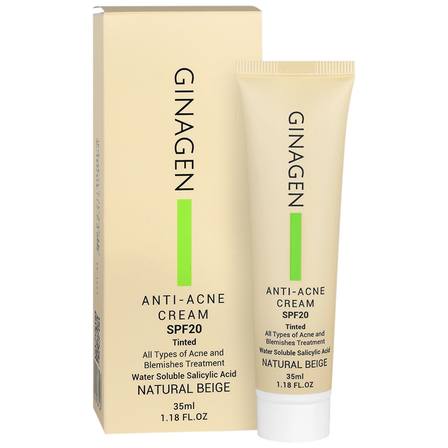 942218922202552011 کرم ضد جوش رنگی نچرال بژ spf20 ژیناژن - 35 میلی لیتر - Image 1