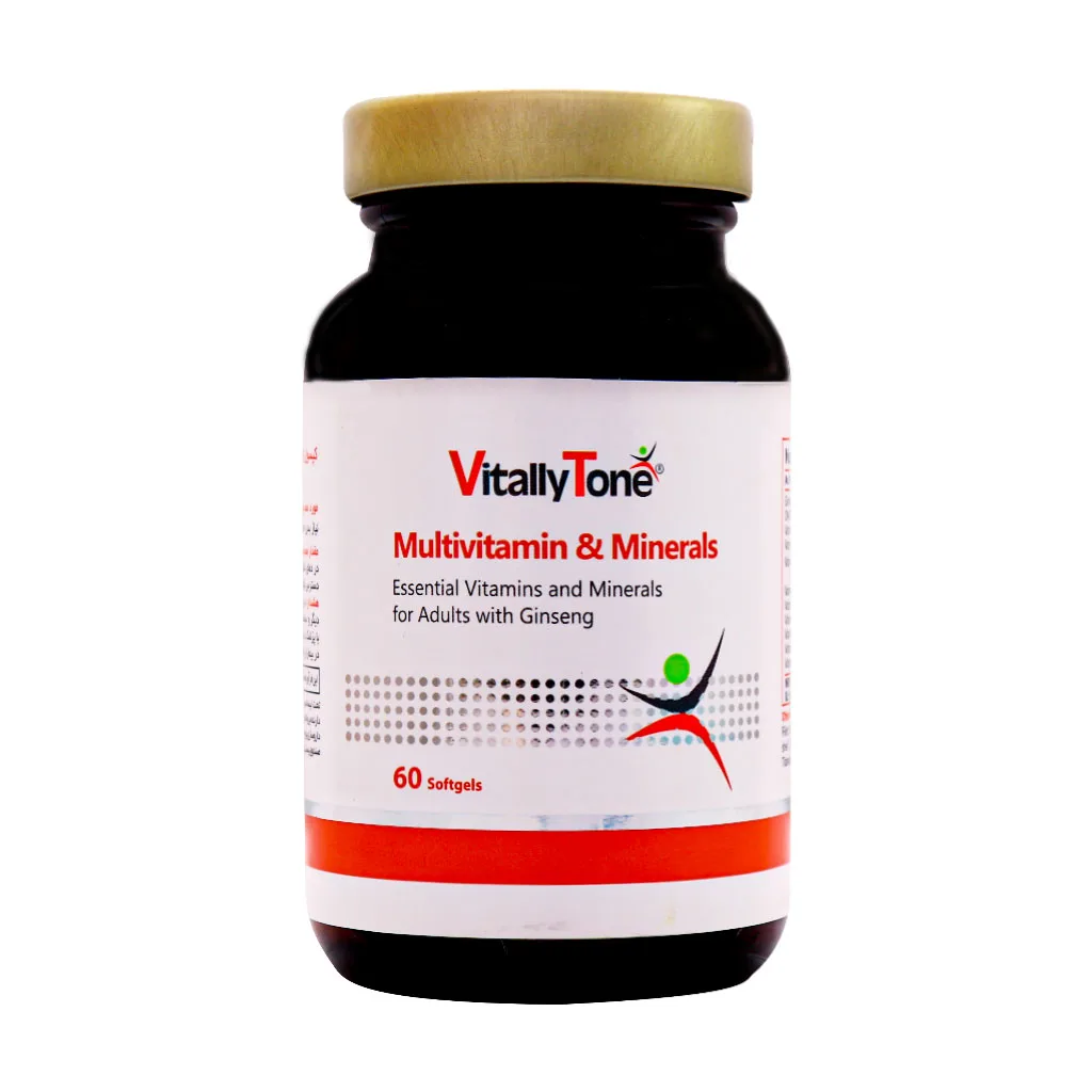 Vitally-Tone-Multivitamin-And-Minerals-Capsules-60 کپسول ژلاتینی نرم مولتی ویتامین و مینرال ویتالی تون - 60 عدد - Image 1