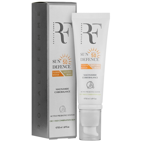 کرم ضد آفتاب فیوژن واتر پوست چرب SPF50 بژ طبیعی رویال فم | 50 میلی لیتر - Image 1