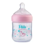 شیشه شیر 0 - 6 ماه با سر شیشه Slow دارای 3 سوراخ پینو بیبی (150 میلی لیتری)
