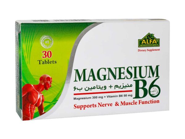 قرص منیزیم و ویتامین B6 آلفا ویتامینز - 30 عدد