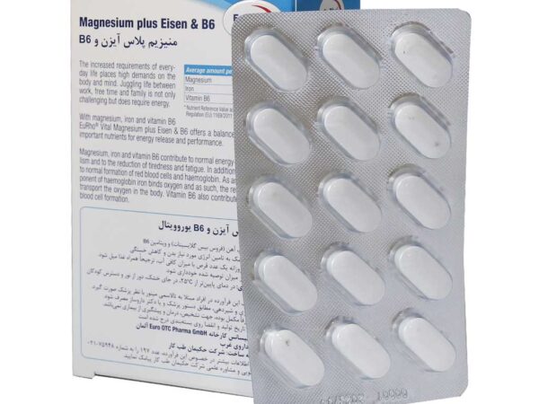 قرص منیزیم پلاس آیزن و ویتامین B6 یوروویتال (60 عددی)