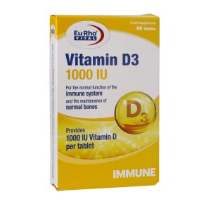 قرص ویتامین D3 1000 واحد یوروویتال (60 عددی)