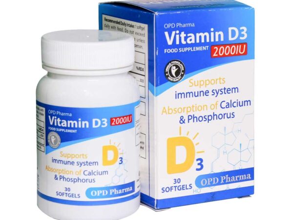سافت ژل ویتامین D3 2000 واحد او پی دی فارما (30 عدد)