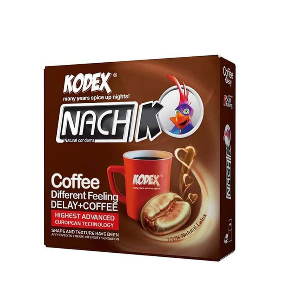 Nachkodex Delay and Coffee 3 Condoms کاندوم تاخیری کافئین دار کدکس 3 عدد - Image 1