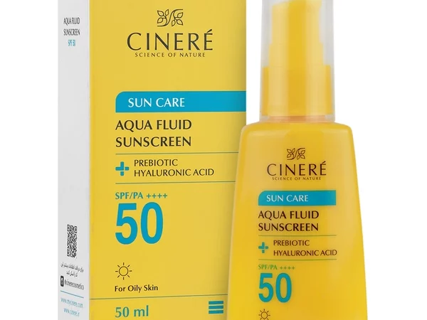 فلوئید ضد آفتاب SPF50 آکوا مناسب پوست چرب سینره | 50 میلی لیتر