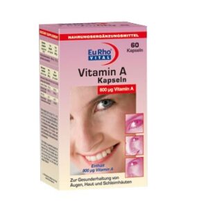 Euroh Vital Vitamin A 800 micrograms 60 Caps