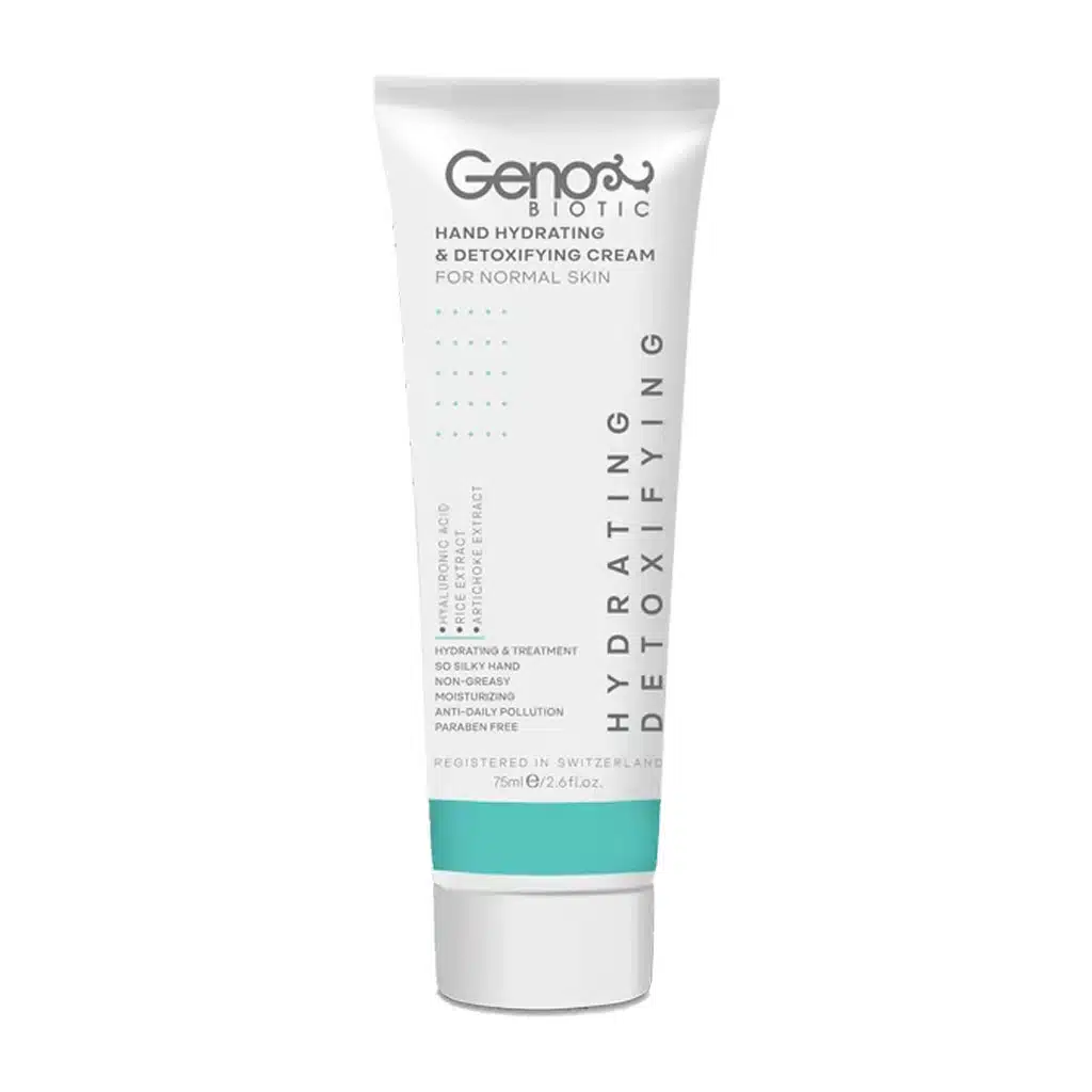 Geno-Biotic-Detoxifying-Hand-Cream-for-Normal-Skin-75m.jpg کرم رطوبت رسان و دتوکسیفای کننده پوست های نرمال و چرب و تعریقی - 75 میلی لیتر - Image 1