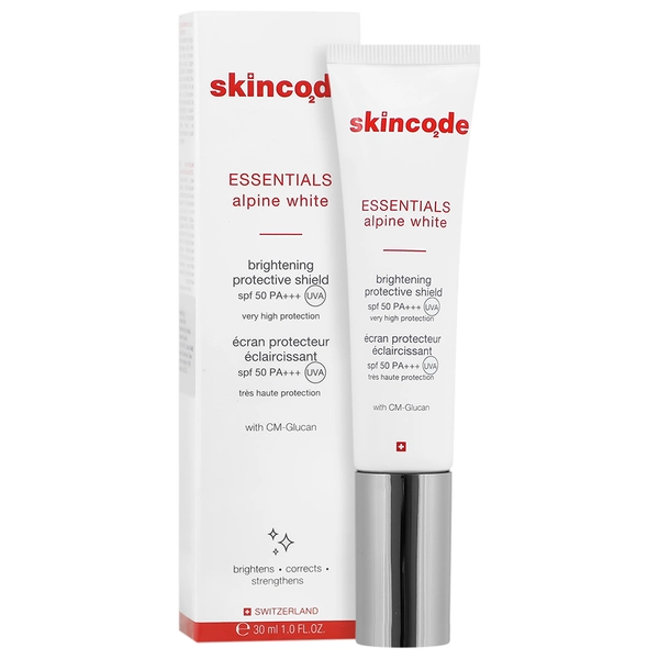 skin-code-brightening-protective-shield-spf50-30-ml فلوئید ضدآفتاب روشن کننده بی رنگ SPF50 اسکین کد - 30 میلی لیتر - Image 1