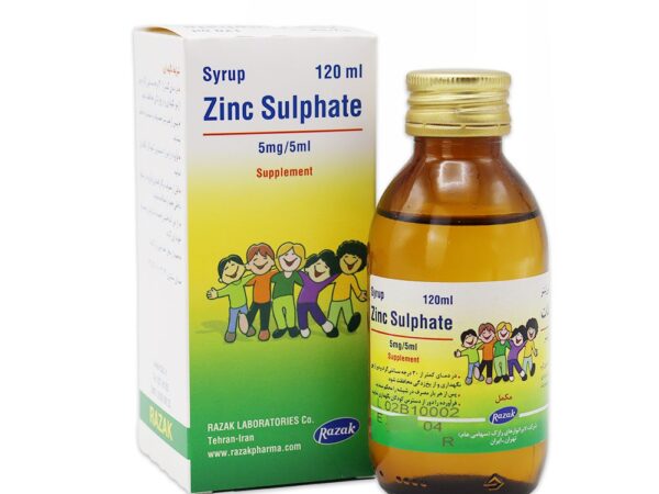 شربت زینک سولفات 5 میلی گرم رازک - 120 میلی لیتر