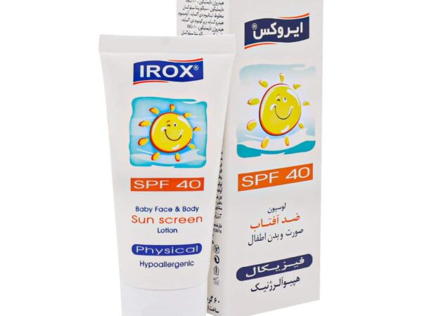 لوسیون ضد آفتاب صورت و بدن اطفال SPF40 ایروکس - 60 میلی لیتر