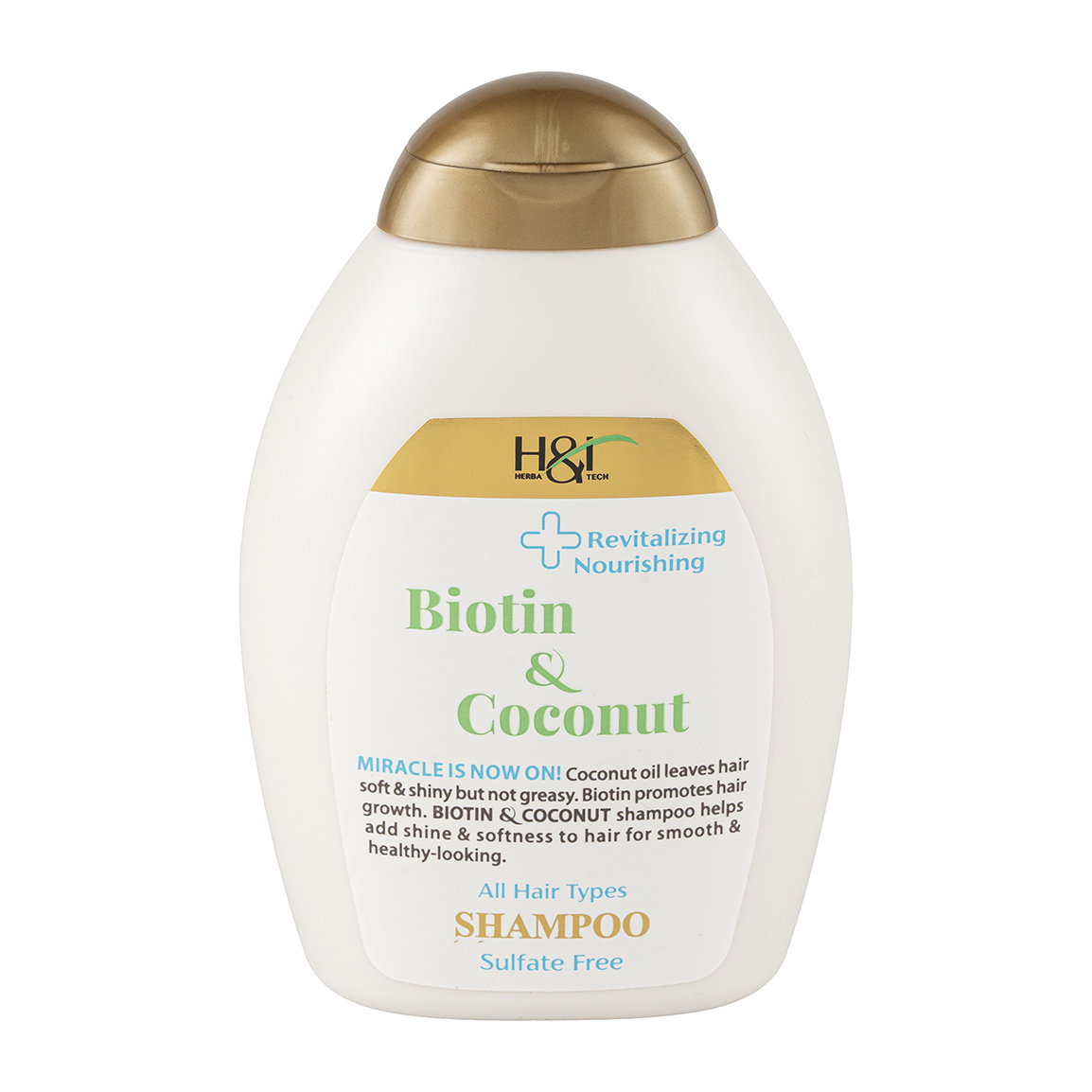 H and T Revitalizing And Nourishing Shampoo 385 ml شامپو احیا کننده و مغذی حاوی بیوتین و نارگیل مناسب انواع مو اچ اند تی | 385 میلی لیتر - Image 1