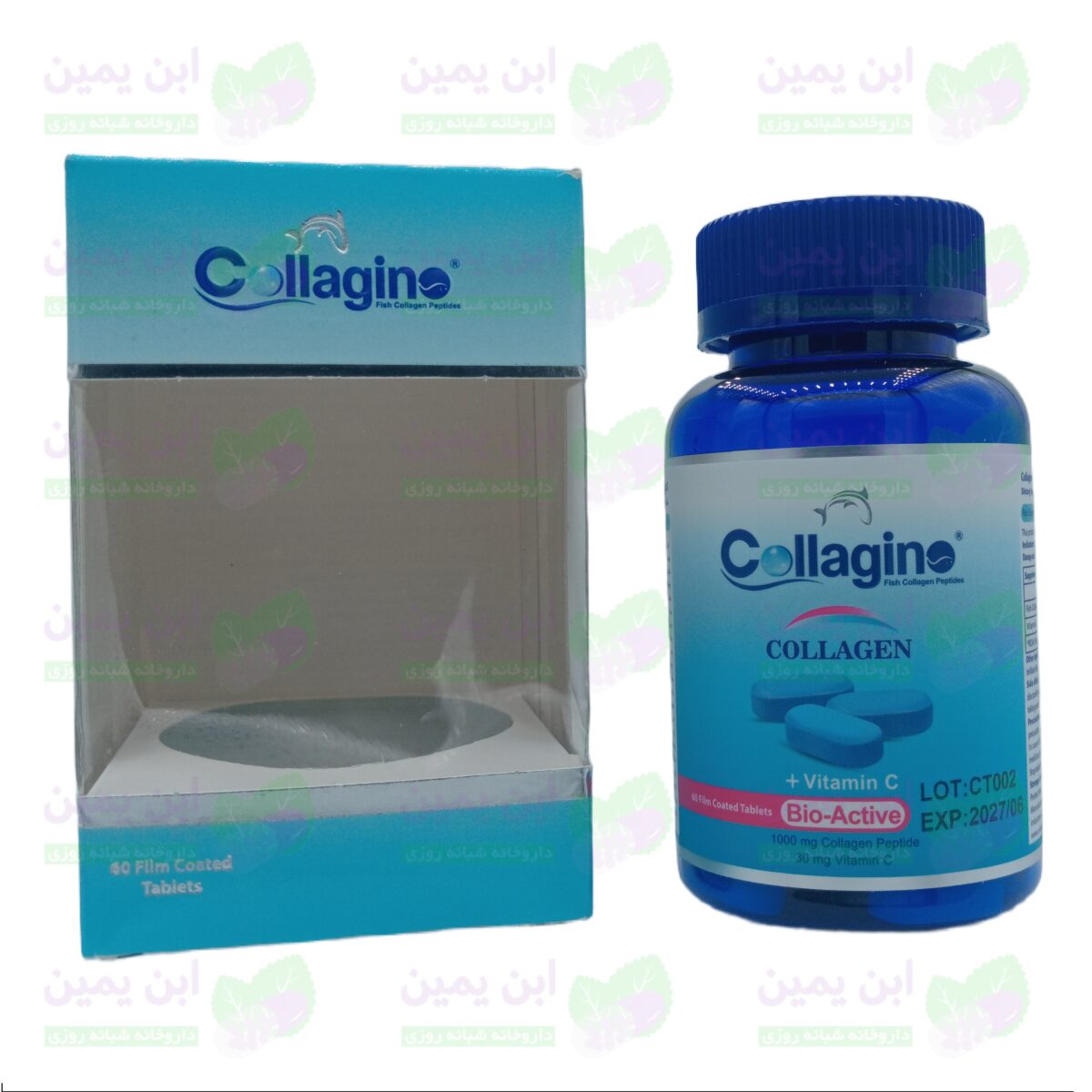 خرید قرص کلاژن + ویتامین سی کلاژینو | کلاژن پپتاید ماهی برای پوست و مو