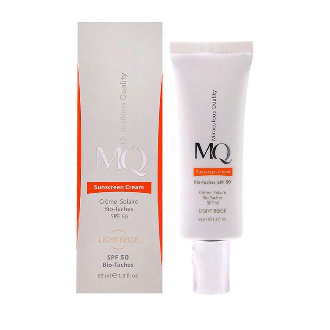 کرم ضد آفتاب ضدلک spf50 بژ روشن ام کیو | 55 میلی لیتر - Image 1
