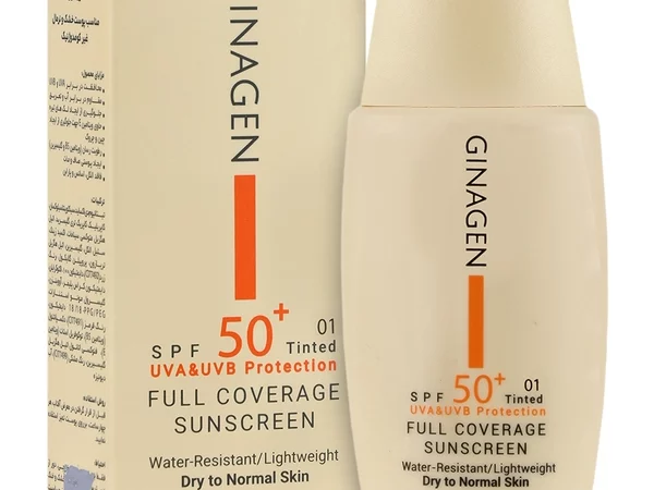 کرم ضد آفتاب رنگ ۰۱ پوست خشک و نرمال spf+50 ژیناژن - 50 میلی لیتر