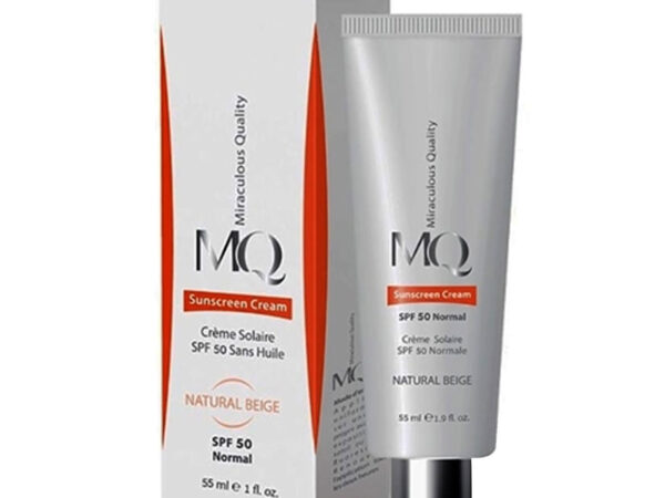 کرم ضد آفتاب رنگی نرمال spf50 رنگ بژ طبیعی ام کیو | 55 میلی لیتر