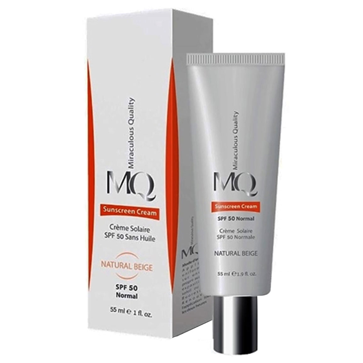 کرم ضد آفتاب رنگی نرمال spf50 رنگ بژ طبیعی ام کیو | 55 میلی لیتر - Image 1