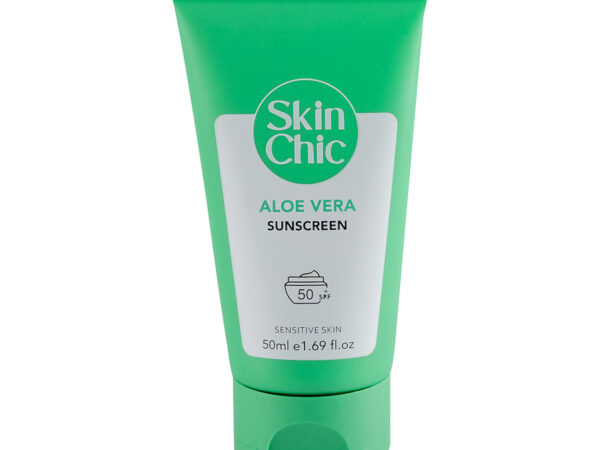 کرم ضد آفتاب دارای SPF50 حاوی عصاره آلوئه ورا اسکین شیک | 50 میلی لیتر