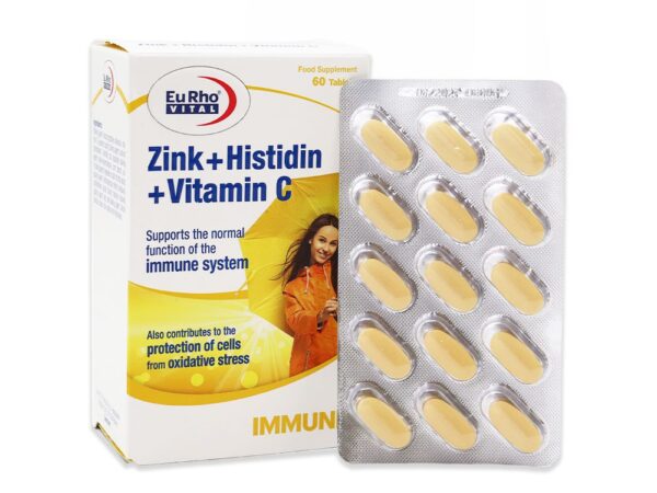 قرص زینک هیستیدین و ویتامین C یوروویتال - 60 عدد