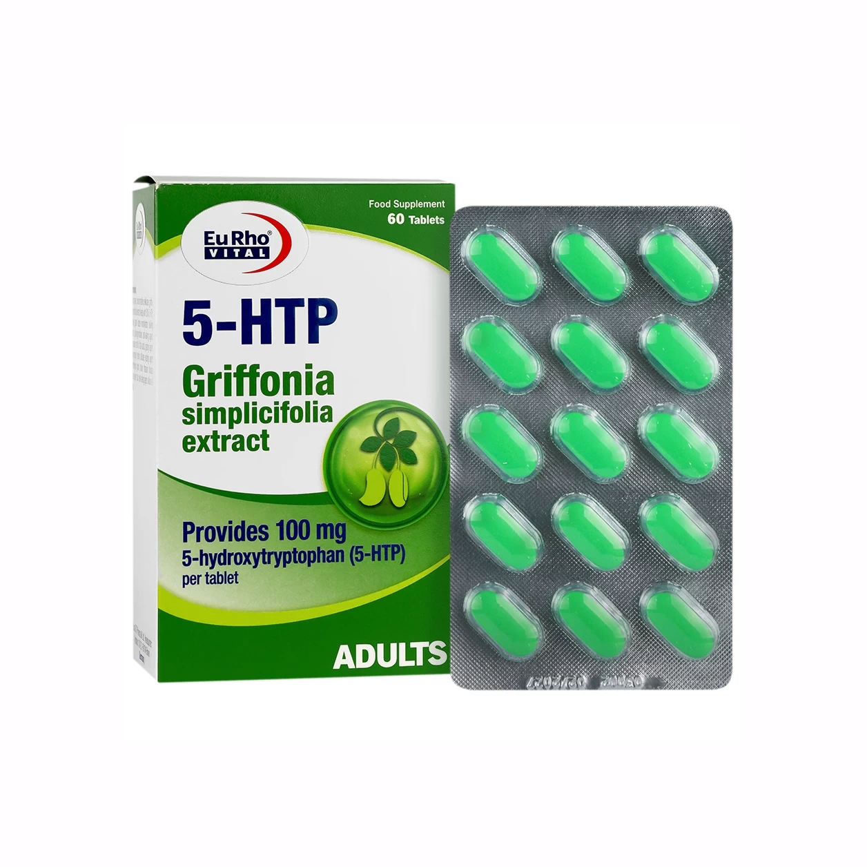 Eurhovital-5-htp-tablet قرص 5-اچ تی پی یورو ویتال - 60 عدد - Image 1