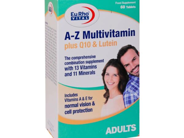 قرص AZ مولتی ویتامین پلاس کیوتن و لوتئین یوروویتال - 60 عدد