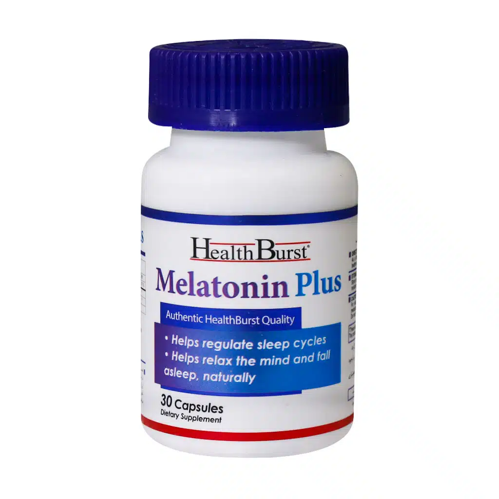 Health-Burst-Melatonin-Plus-30-Capsules.jpg (1) کپسول ملاتونین پلاس هلث برست - 30 عدد - Image 1