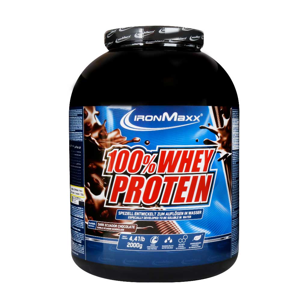 Iron-Max-100-Protein-Whey-Powder-2000 پودر پروتئین وی 100% شکلات تلخ آیرون مکس - 2000 گرم - Image 1