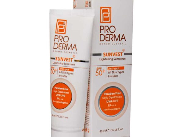 کرم ضد آفتاب و روشن کننده لک های پوست +SPF50 پرودرما | 40 میلی لیتر