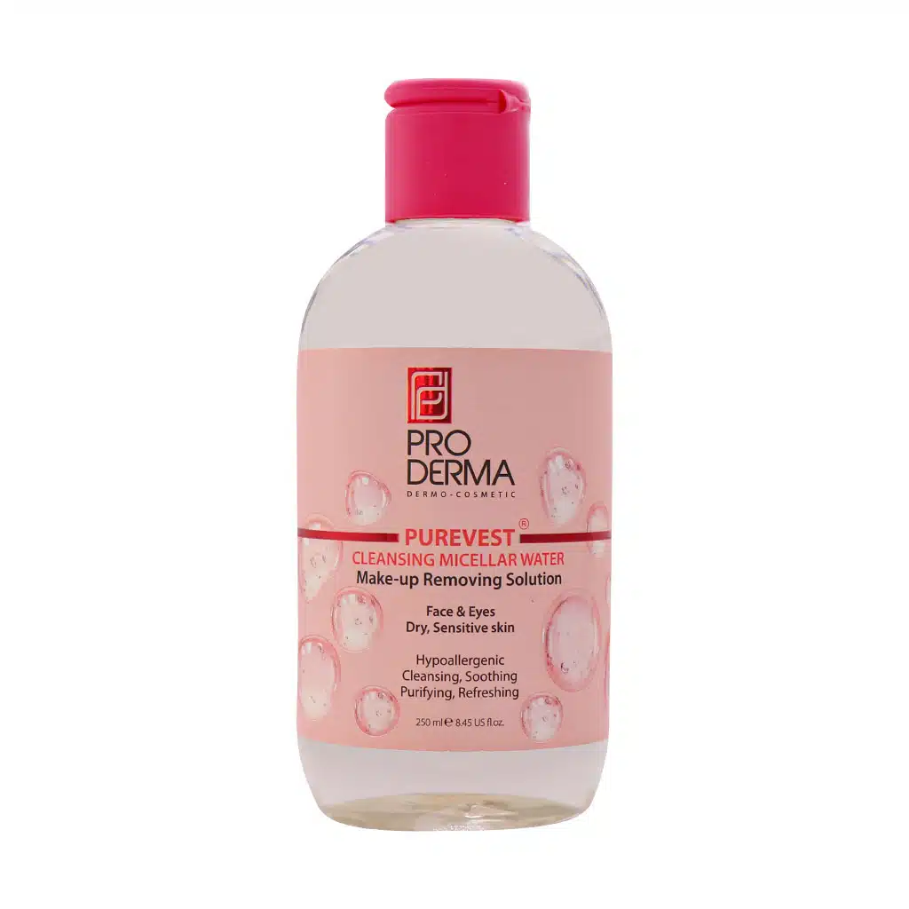 Proderma Cleansing Water Make up Removing Dry to Sensitive Skin 250ml محلول پاک کننده آرایش پوست خشک و حساس پرودرما | 250 میلی لیتر - Image 1
