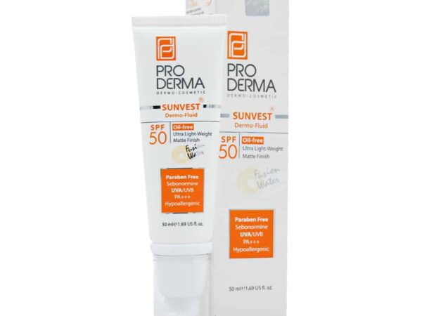فلوئید ضد آفتاب فاقد چربی SPF50 مناسب پوست های چرب و جوش دار پرودرما | 50 میلی لیتر