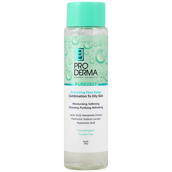Purevest Hydrating Face Toner For Oily Skin PRODERMA تونر آبرسان پوست مختلط و چرب پرودرما | 200 میلی لیتر - Image 1
