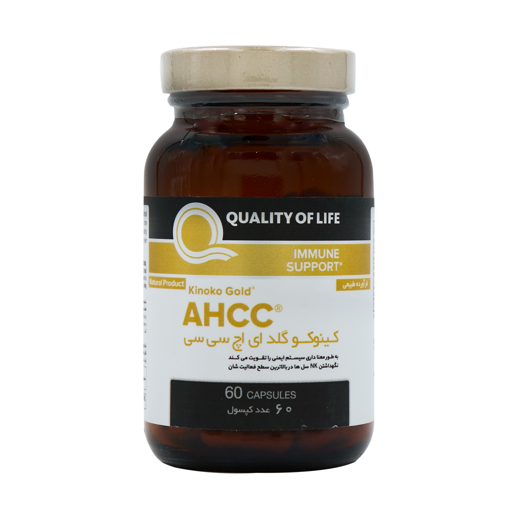Quality-Of-Life-Kinoko-Gold-AHCC-60-Capsules کپسول کینوکو گلد 500 میلیگرم ای اچ سی سی کوالیتی آو لایف - 60 عدد - Image 1