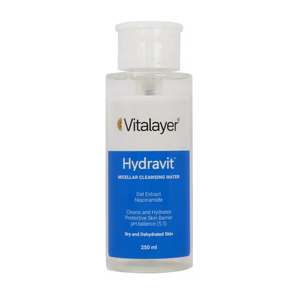 Vitalayer Hydravit Micellar Cleansing Water 250 ml محلول پاک کننده آرایش هیدراویت مناسب پوست خشک ویتالیر – 250 میلی لیتر - Image 1