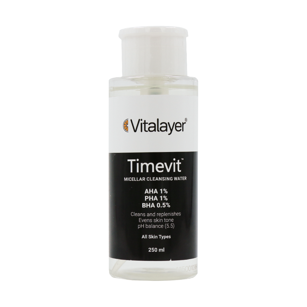 Vitalayer Timevit Micellar Cleansing Water 250 ml محلول پاک کننده آرایش تایم ویت ویتالیر – 250 میلی لیتر - Image 1