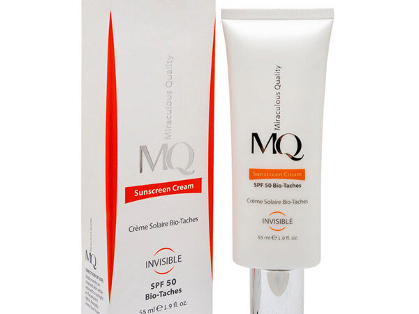 کرم ضدآفتاب و روشن کننده بی‌ رنگ SPF50 مناسب ام کیو | 55 میلی‌ لیتر