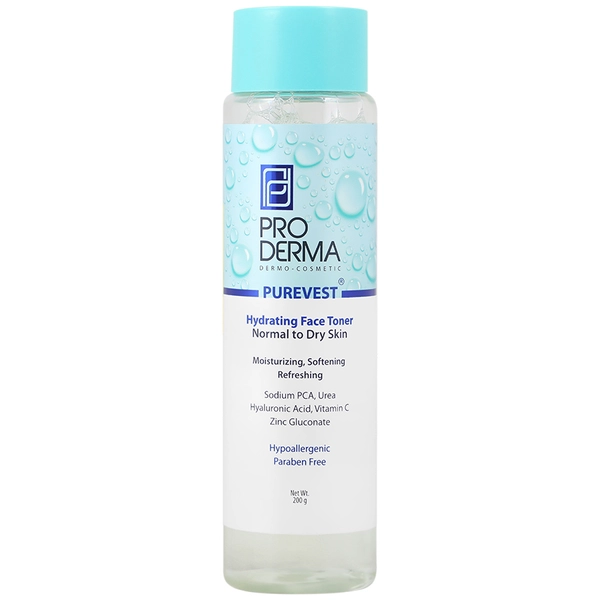 proderma-hydrating-face-toner تونر آبرسان پوست معمولی تا خشک پرودرما | 200 میلی لیتر - Image 1