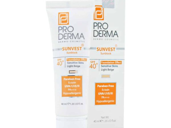 کرم ضد آفتاب مینرال رنگی ⁺SPF40 مناسب پوست های حساس بژ روشن پرودرما | ۴۰ میلی لیتر
