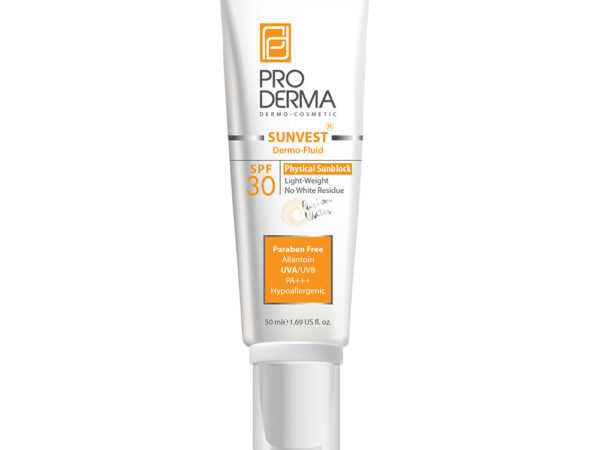فلوئید ضد آفتاب فاقد جاذب های شیمیایی SPF30 پرودرما | 50 میلی لیتر