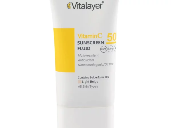 فلوئید ضد آفتاب حاوی ویتامین سی SPF50 با رنگ بژ روشن ویتالیر – 50 میلی لیتر
