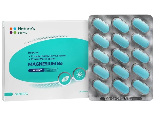 قرص منیزیوم ویتامین ب 6 نیچرز پلنتی - 30 عددی