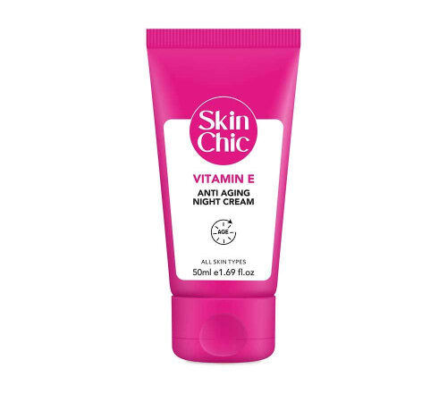 کرم شب ضد چروک حاوی ویتامین E مناسب انواع پوست اسکین شیک | 50 میلی لیتر