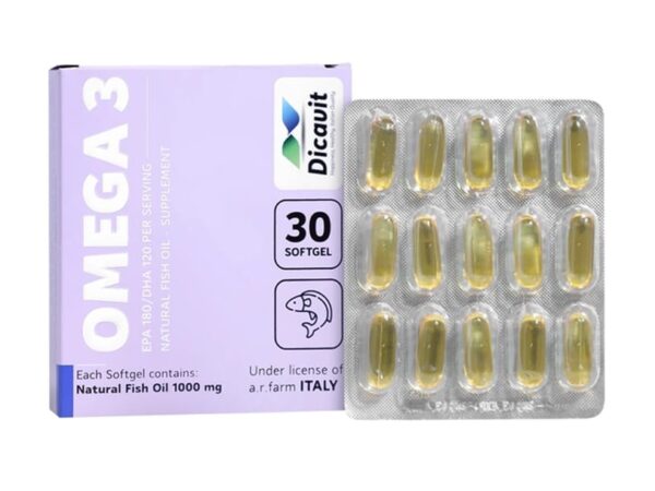 کپسول ژله ای امگا 3 1000 میلی گرم دیکاویت | 30 عددی