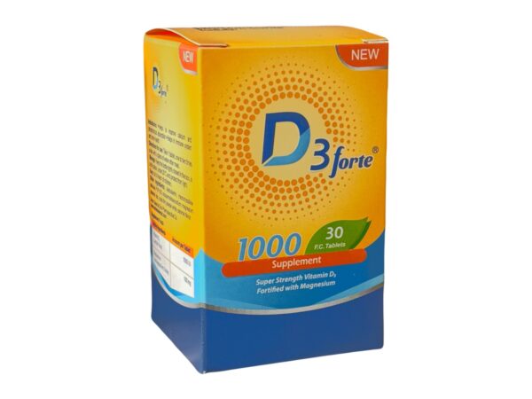 قرص ویتامین د3 + منیزیوم 1000واحد دی تری فورت - 30 عدد