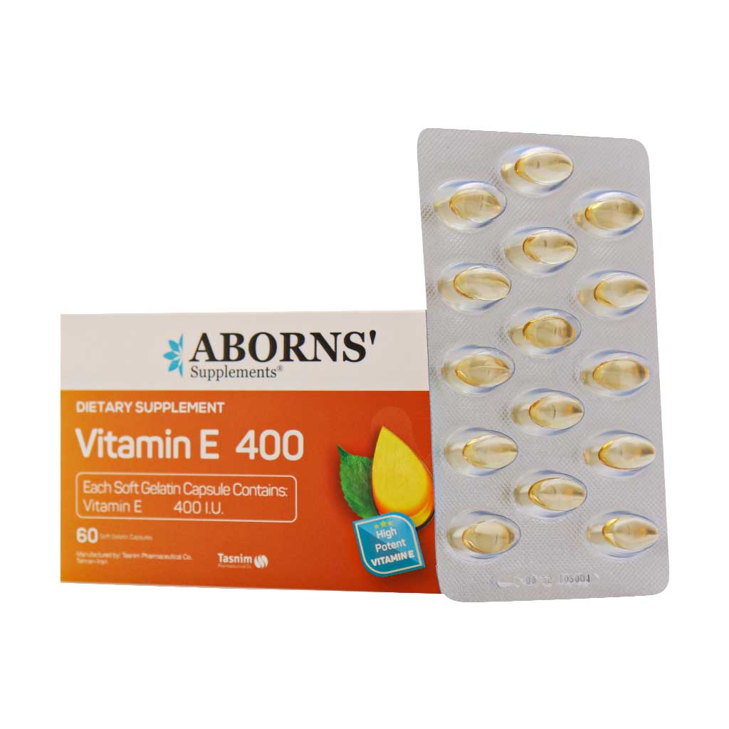 Aborns-Vitamin-E-400-IU-60-cap کپسول ویتامین ای 400 واحد آبورنز - 60 عدد - تصویر 1