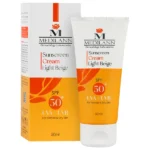 کرم ضد آفتاب حاوی مواد رنگی با +SPF 50 بژ روشن مناسب پوست خشک و معمولی مدیلن - 50 میلی لیتری